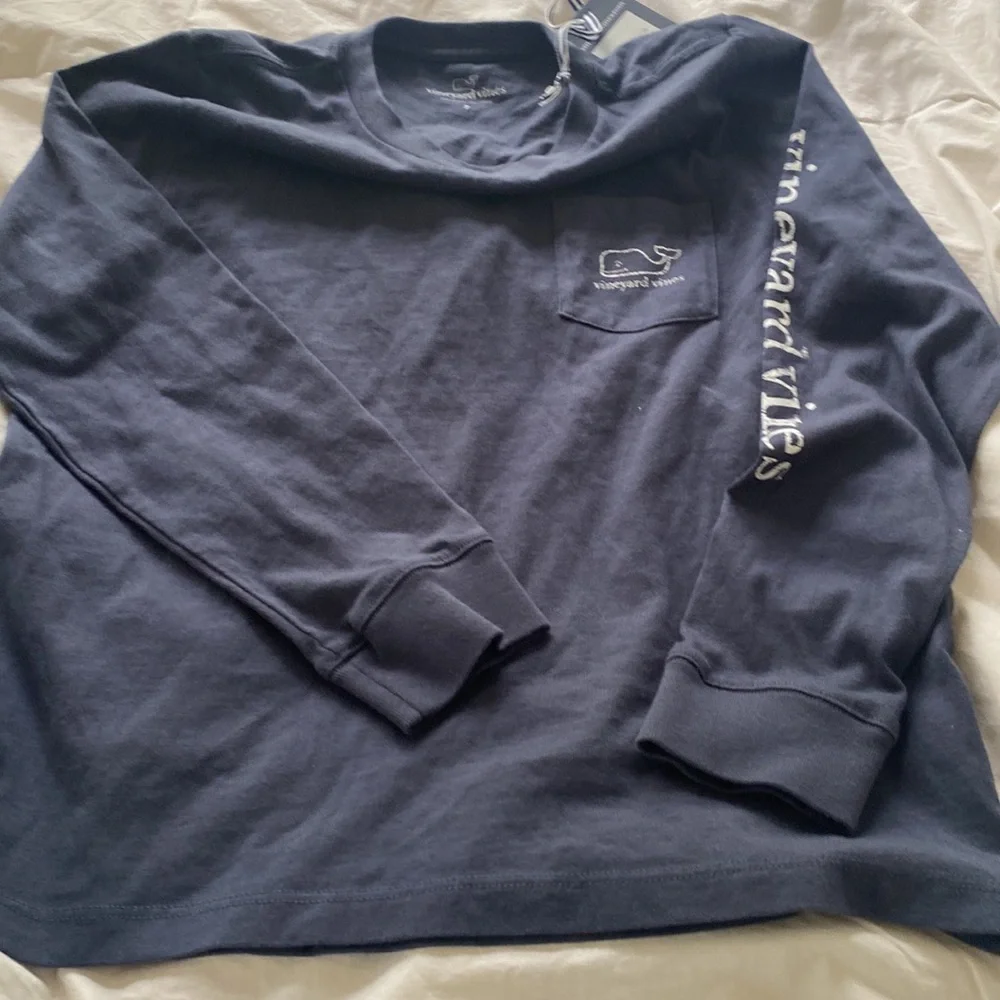 Not 4 Sale Vineyard vines long sleeved Pocket Vintage Whale Blue t-shirt Size 7 - Picture 4 of 7